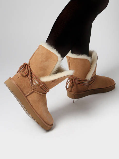 Enkellaarsjes Uit Leder Ugg Bruin women 1171530 ander zicht 2
